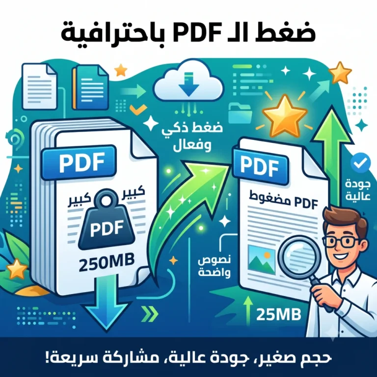 طريقة ضغط حجم ملفات PDF الكبيرة مع الحفاظ على الجودة العالية